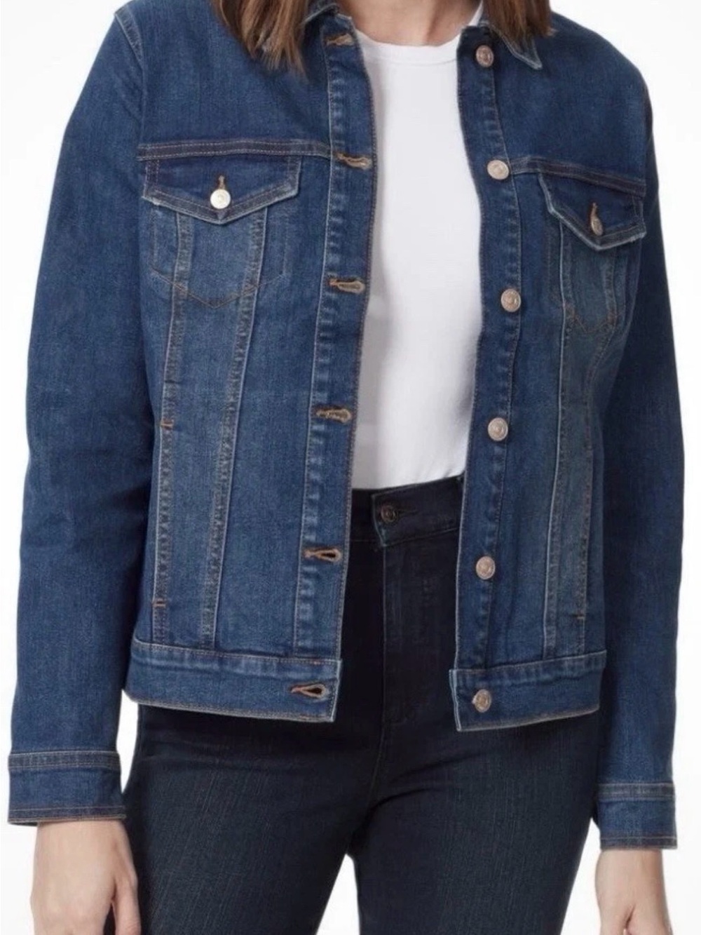 Gloria Vanderbilt Dark Blue Denim Jacket - Women